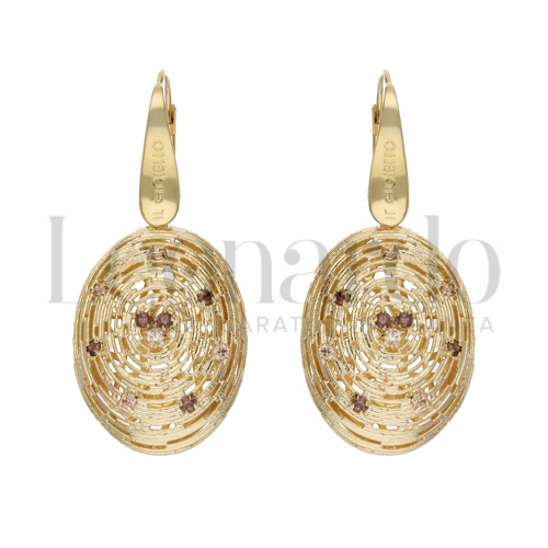 Misura o forma Ovale con Zirconi Brown in Oro Giallo da 10,2gr.