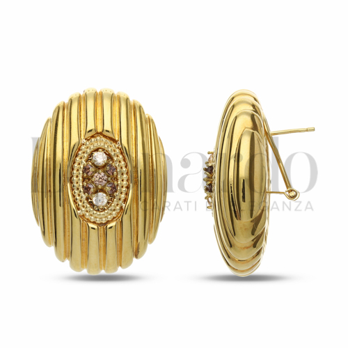 con Zirconi Brown in Oro Giallo da 10,3gr.