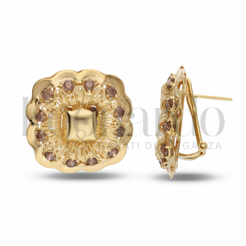 con Zirconi Brown in Oro Giallo da 9,2gr.