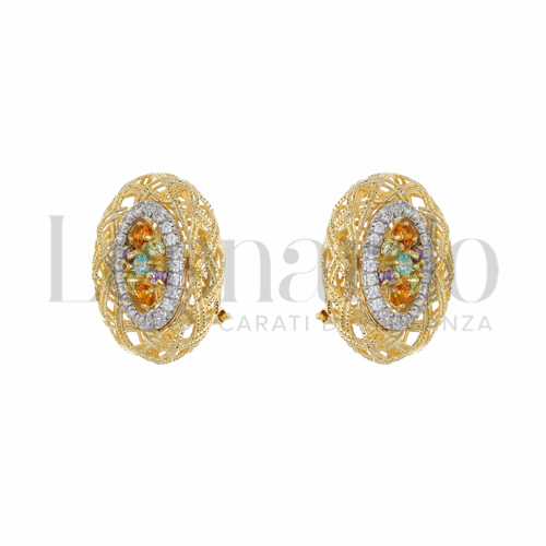 con Zirconi colorati - Rainbow in Oro Giallo e Oro Bianco da 8,4gr.