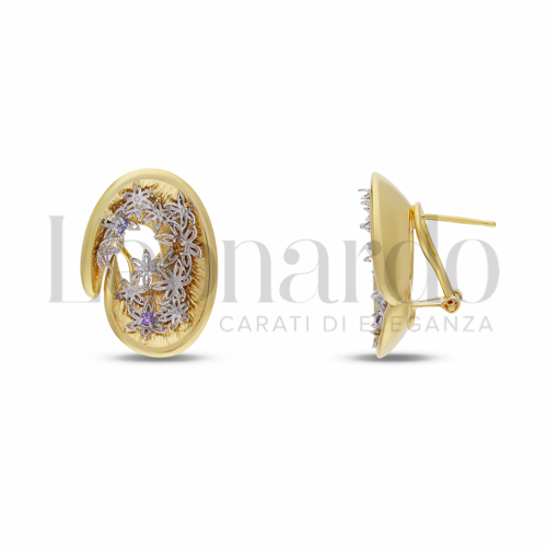 Misura o forma Ovale con Zirconi colorati - Rainbow in Oro Giallo e Oro Bianco da 5,6gr.