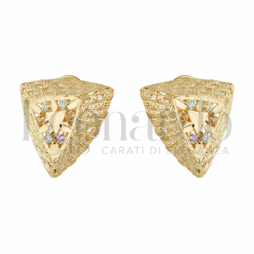 con Zirconi colorati in Oro Giallo da 8,8gr.