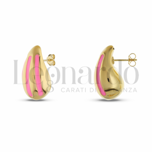Misura o forma 1° Misura con Smalto rosa in Oro Giallo da 3gr.