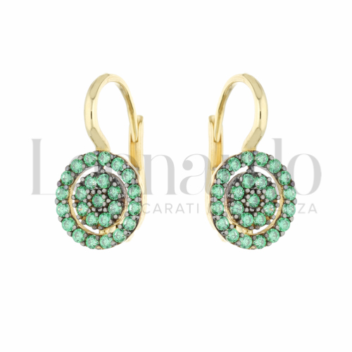 con Zircone verde in Oro Giallo da 3,5gr.