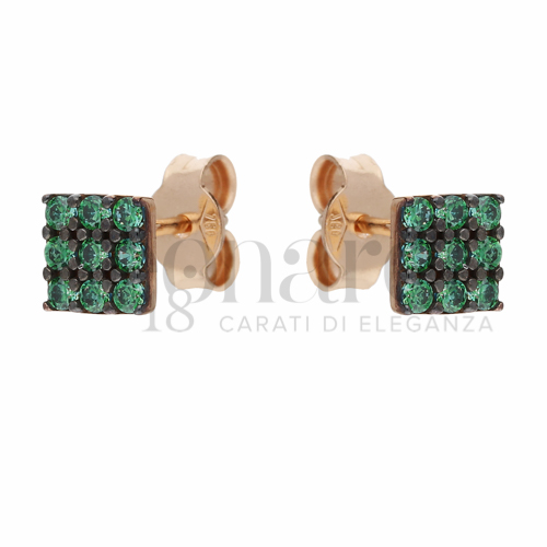 Misura o forma 1° Misura con Zircone verde in Oro Rosa da 1,3gr.