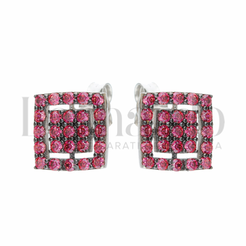 con Zircone rosso in Oro Bianco da 2,4gr.
