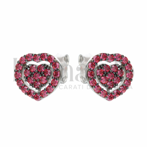 con Zircone rosso in Oro Bianco da 2,4gr.