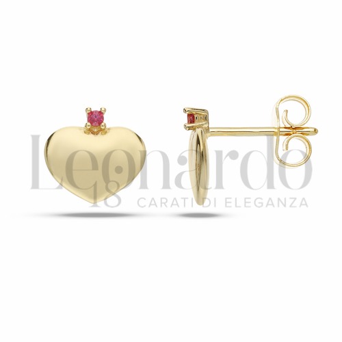 con Zircone rosso in Oro Giallo da 2,3gr.