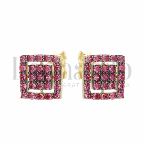 con Zircone rosso in Oro Giallo da 2,4gr.