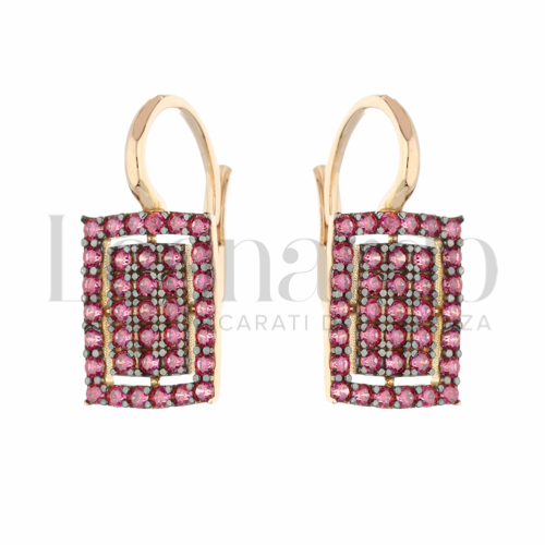 con Zircone rosso in Oro Rosa da 4,8gr.