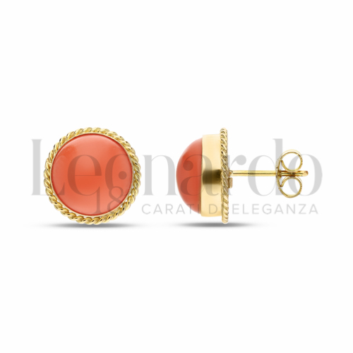 Misura o forma 1° Misura con Corallo rosa in Oro Giallo da 4,6gr.