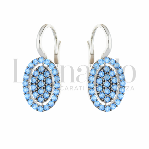 con Zircone Blu in Oro Bianco da 4,2gr.