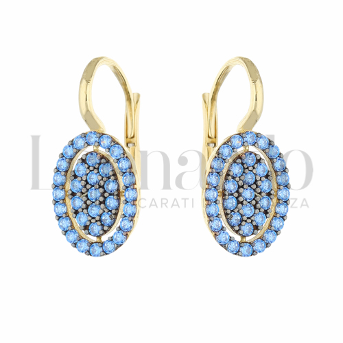 con Zircone Blu in Oro Giallo da 4,2gr.