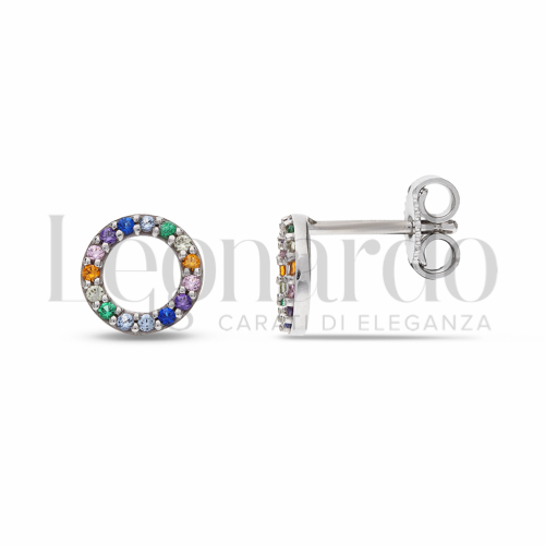 Misura o forma 1° Misura con Pietre Rainbow in Oro Bianco da 1,6gr.