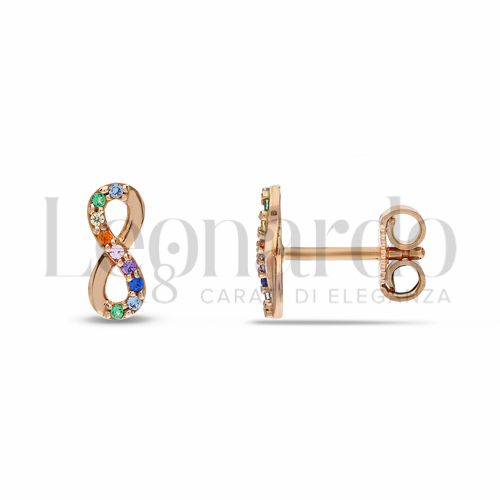 Misura o forma 1° Misura con Pietre Rainbow in Oro Rosa da 1,3gr.
