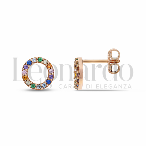 Misura o forma 1° Misura con Pietre Rainbow in Oro Rosa da 1,6gr.