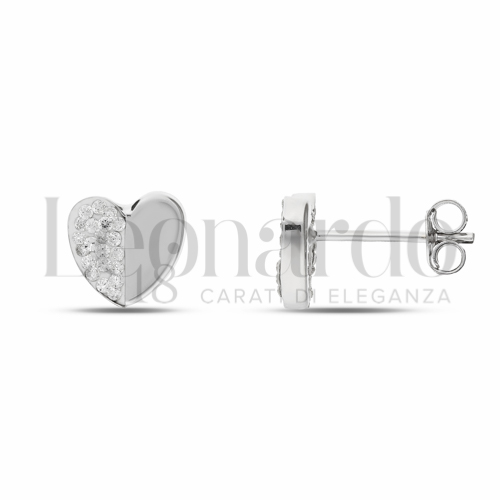 Misura o forma 2° Misura con Mezzo pavè di resina e zirconi in Oro Bianco da 1,1gr.