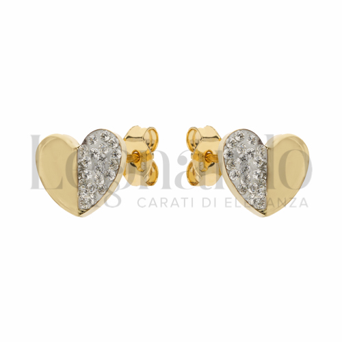 Misura o forma 2° Misura con Mezzo pavè di resina e zirconi in Oro Giallo da 1gr.
