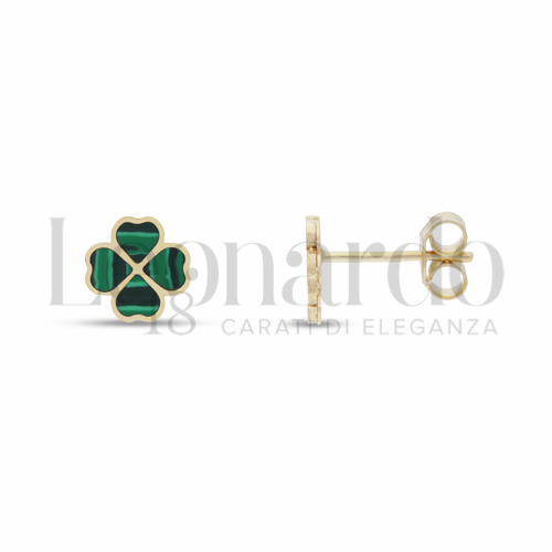 Misura o forma 1&deg; Misura con Malachite in Oro Giallo da 1,1gr.
