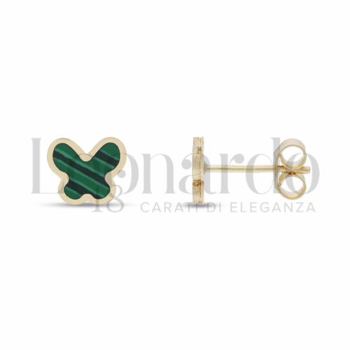 Misura o forma 1&deg; Misura con Malachite in Oro Giallo da 1,1gr.