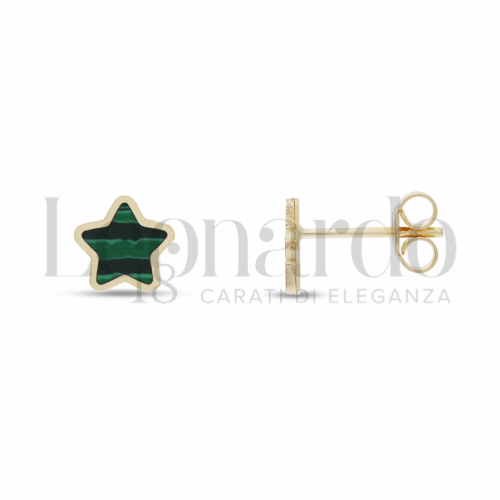 Misura o forma 1&deg; Misura con Malachite in Oro Giallo da 1,1gr.