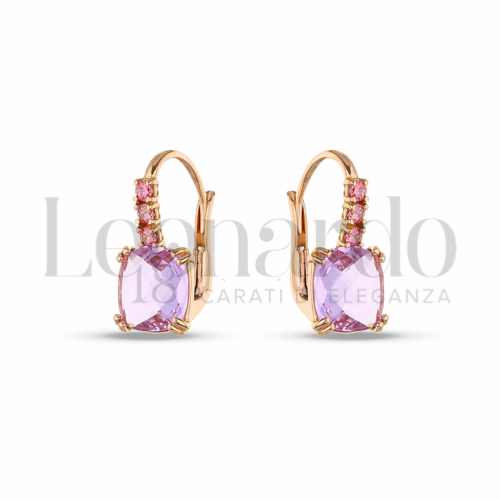 con Pietra Idrotermale Viola e zirconi rosa in Oro Rosa da 3,2gr.