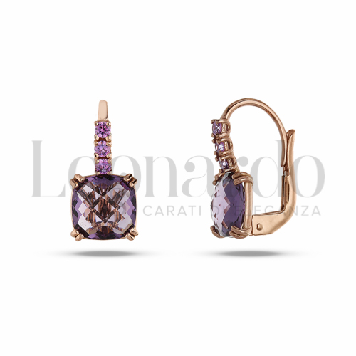 con Pietra e zirconi Viola in Oro Rosa da 3,2gr.