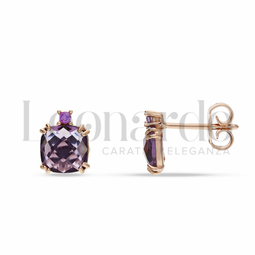 con Pietra e zirconi Viola in Oro Rosa da 1,2gr.