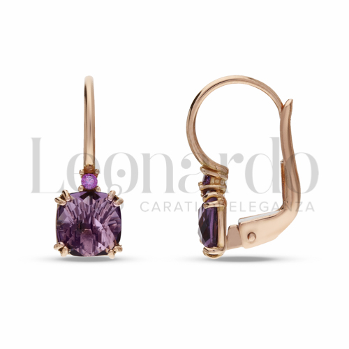 con Pietra e zirconi Viola in Oro Rosa da 1,9gr.