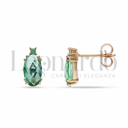 con Pietra Idrotermale Verde e Zirconi Verdi in Oro Rosa da 1,3gr.