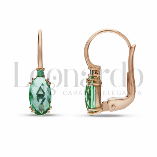 con Pietra Idrotermale Verde e Zirconi Verdi in Oro Rosa da 2gr.
