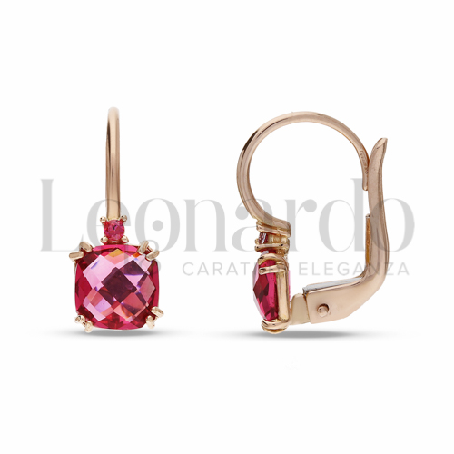con Pietra Idrotermale Rossa e Zirconi Rossi in Oro Rosa da 2gr.