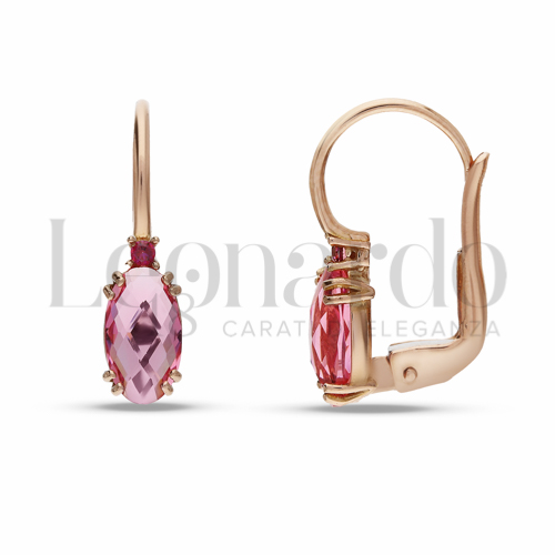 con Pietra Idrotermale Rossa e Zirconi Rossi in Oro Rosa da 2,1gr.