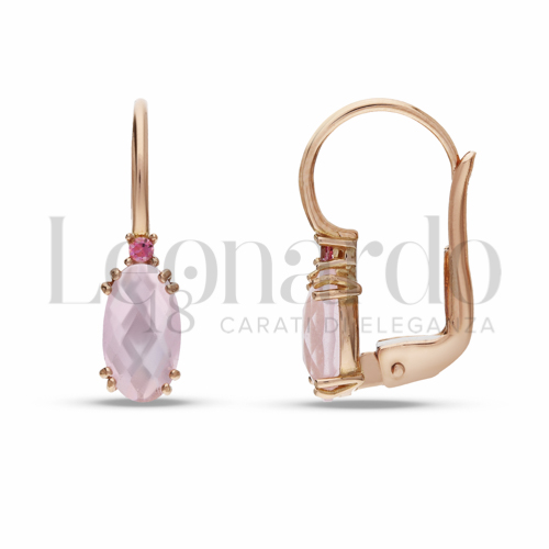 con Pietra Idrotermale Rosa e Zirconi Rosa in Oro Rosa da 2gr.