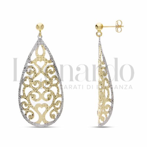 Forma Goccia in Oro Giallo e Oro Bianco da 4,8gr.