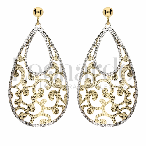 Forma Mezza Goccia in Oro Giallo e Oro Bianco da 3,7gr.