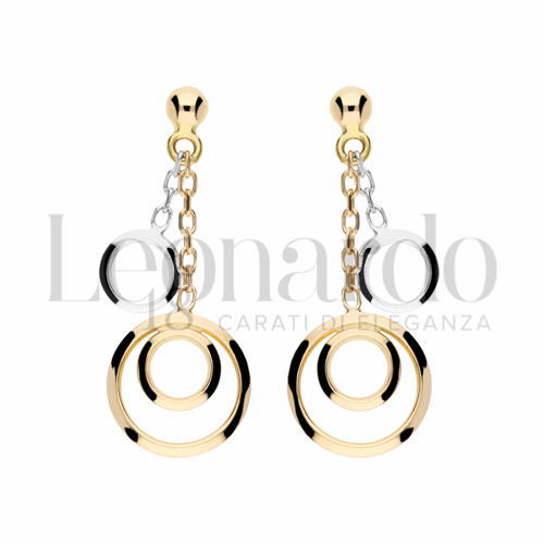 Forma Cerchi traforati in Oro Giallo e Oro Bianco da 2,2gr.