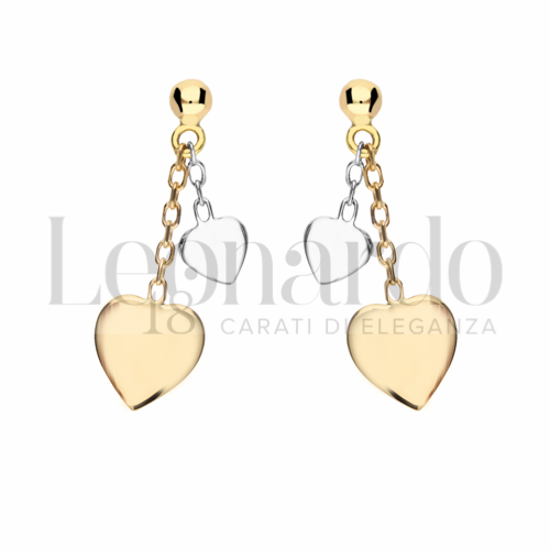 Forma Cuore in Oro Giallo e Oro Bianco da 2,1gr.