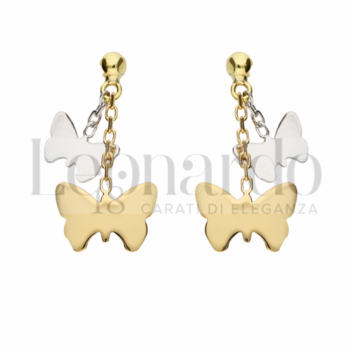 Forma Farfalla in Oro Giallo e Oro Bianco da 2,6gr.