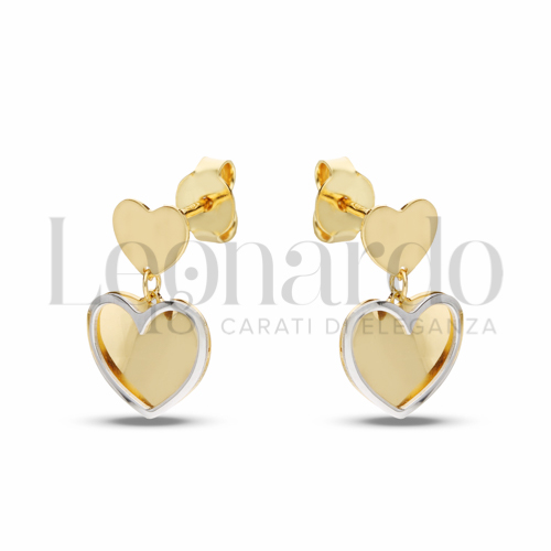 Forma Cuore in Oro Giallo e Oro Bianco da 2gr.
