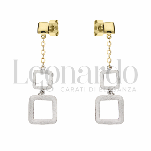 Forma Quadrato in Oro Giallo e Oro Bianco da 2,1gr.