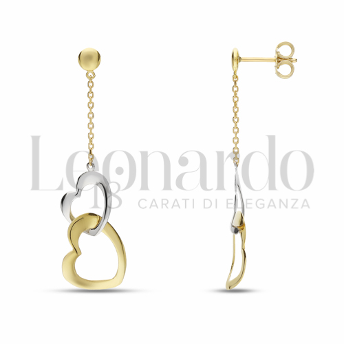 Forma Cuore in Oro Giallo e Oro Bianco da 2,4gr.