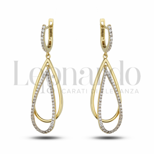 Forma Ovale con Zircone bianco in Oro Giallo e Oro Bianco da 5,6gr.