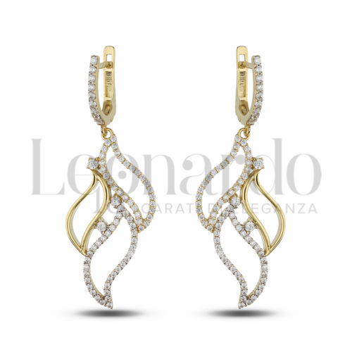 con Zircone bianco in Oro Giallo e Oro Bianco da 6,4gr.