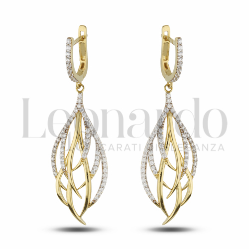 con Zircone bianco in Oro Giallo e Oro Bianco da 6,3gr.