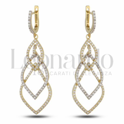 con Zircone bianco in Oro Giallo e Oro Bianco da 7gr.