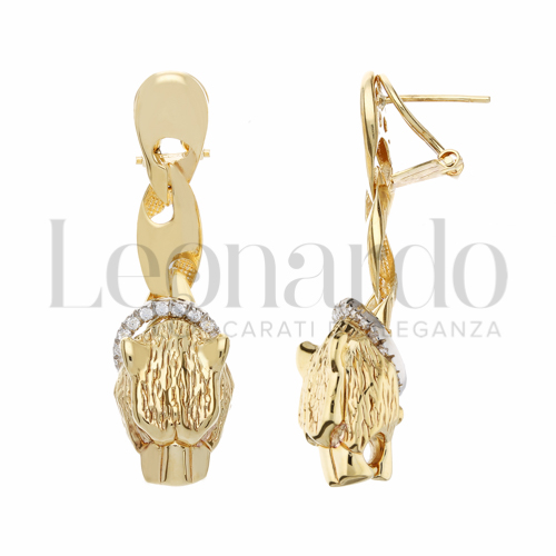 con Zircone bianco in Oro Giallo e Oro Bianco da 8,6gr.