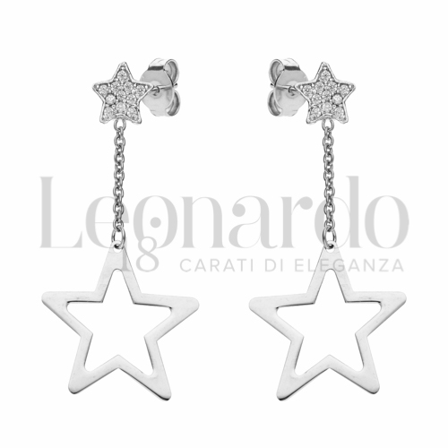 Forma Stella con Zircone bianco in Oro Bianco da 1,9gr.