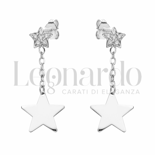 Forma Stella con Zircone bianco in Oro Bianco da 1,7gr.