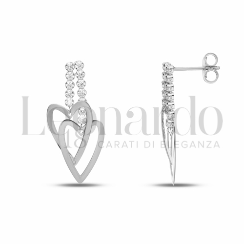 Forma Cuore con Zircone bianco in Oro Bianco da 3gr.